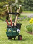Gardener's Supply Company - Heavy Duty Mobile Tool Storage Caddy - All in One Easy-Roll Garden Tools Utility Cart Carrier - Includes 5-Gallon Bucket & Fabric Tool Organizer with Multiple Pockets