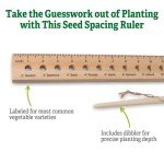 Gardeners Supply Company Planting Ruler and Dibber | Wooden Plant Seed Spacing and Interval Ruler for Outdoor Raised Garden Bed and Vegetable Gardens | 20-1/2"L and is 2"W x 1/2" Thick