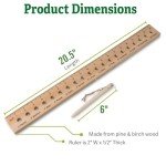 Gardeners Supply Company Planting Ruler and Dibber | Wooden Plant Seed Spacing and Interval Ruler for Outdoor Raised Garden Bed and Vegetable Gardens | 20-1/2"L and is 2"W x 1/2" Thick