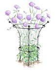 Gardener's Supply Company Essex Plant Support | Sturdy Metal Plants Support Frame For Peonies, Rose Ornamental Flower Garden Cage | Natural Bouquet Shape Flower Support | Small -23"H X 14"D (Set of 2)