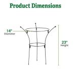 Gardener's Supply Company Essex Plant Support | Sturdy Metal Plants Support Frame For Peonies, Rose Ornamental Flower Garden Cage | Natural Bouquet Shape Flower Support | Small -23"H X 14"D (Set of 2)