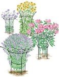 Gardener's Supply Company Essex Plant Support | Sturdy Metal Plants Support Frame For Peonies, Rose Ornamental Flower Garden Cage | Natural Bouquet Shape Flower Support | Small -23"H X 14"D (Set of 2)