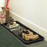 Gardener's Supply Company Large Boot Tray | Multi-Purpose All Weather Waterproof Indoor and Outdoor Shoe Mat Made with 100% Recycled Plastic | 46.5" L x 15.5" W and 2" Deep - Black