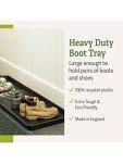 Gardener's Supply Company Large Boot Tray | Multi-Purpose All Weather Waterproof Indoor and Outdoor Shoe Mat Made with 100% Recycled Plastic | 46.5" L x 15.5" W and 2" Deep - Black