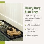 Gardener's Supply Company Large Boot Tray | Multi-Purpose All Weather Waterproof Indoor and Outdoor Shoe Mat Made with 100% Recycled Plastic | 46.5" L x 15.5" W and 2" Deep - Black