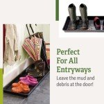 Gardener's Supply Company Large Boot Tray | Multi-Purpose All Weather Waterproof Indoor and Outdoor Shoe Mat Made with 100% Recycled Plastic | 46.5" L x 15.5" W and 2" Deep - Black
