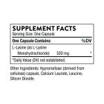 THORNE Lysine - Essential Amino Acid for Skin Health, Energy Production, and Immune Function - 500 mg - 60 Capsules