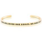 MantraBand Bracelets - Inspirational Engraved Adjustable Mantra Band Cuff Bracelet - Gold color - Gifts for Women