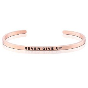 MantraBand Bracelets - Inspirational Engraved Adjustable Mantra Band Cuff Bracelet - Rose Gold color - Gifts for Women…