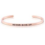 MantraBand Bracelets - Inspirational Engraved Adjustable Mantra Band Cuff Bracelet - Rose Gold color - Gifts for Women…