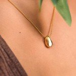 Mantra Brand Necklace - Calm Stone - Inspirational Engraved Adjustable Mantra Necklace - Gold - Gifts for Women
