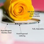 MantraBand Bracelet Bundle - Journey - Inspirational Engraved Adjustable Mantra Band Cuffs - Silver - Gifts for Women