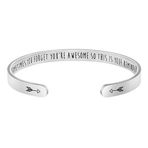 JoycuFF Funny Gifts for Women Inspirational Bangle for Birthday Gifts for Sister Daughter Best Friend Wife Girlfriend Bracelet Say Sometimes You Forget You're Awesome So This is Your Reminder