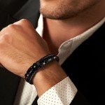 JoycuFF Birthday Gifts for Son from Mom Black Leather Bracelets for Son Love You Forever Handmade Jewelry to My Son Mens Bracelets Anniversary Graduation Jewelry