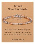 JoycuFF Inspirational Morse Code Bracelets for Women Encouragement Gifts for Women Christmas Jewelry for Daughter Soulmate Best Friend Graduation Friendship Gifts for Female