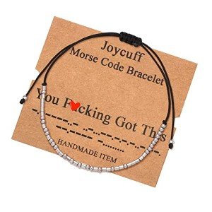 JoycuFF Christmas Gifts Morse Code Bracelets for Women Men Unique Funny Gifts Best Friends Birthday Mother's Day Thanksgiving Graduation Valentines Day You Got This