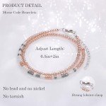JoycuFF Inspirational Morse Code Bracelets for Women Encouragement Gifts for Women Christmas Jewelry for Daughter Soulmate Best Friend Graduation Friendship Gifts for Female