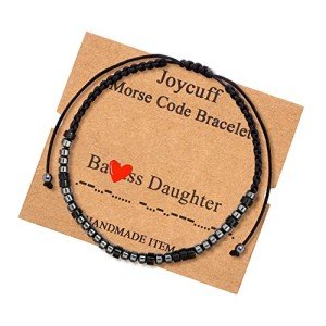 JoycuFF Daughter Gifts from Mom Dad Morse Code Bracelets for Women Unique Handmade Christmas Graduation Birthday Gift for Her Daughter