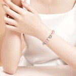 JoycuFF Gifts for Women, Birthday Ideas Gifts Bracelets for Women, Unique Gifts for Her Jewelry Natural Pink Zebra Jasper Stone Bracelet for Women Her