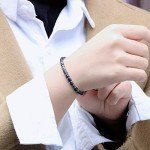 JoycuFF Strength Morse Code Bracelets for Men Encouragement Gifts for Women Mom Mama Inspirational Jewelry for Friends Sister Daughter Son Handmade Funny Gift