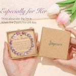 JoycuFF Gifts for Best Friend Crown Bracelets Gifts for Bestie Bff Friendship Gifts for Women Natural Stone Bracelets for Bestie Birthday Christmas Graduation Gifts for Bestie Her