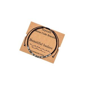 JoycuFF Inspirational Gifts for Women Teen Girls Morse Code Bracelets for Women Trendy Jewelry for Daughter Friends Mom Girlfrirend Mother's Day Graduation Birthday Gifts for Teacher Cute Beads