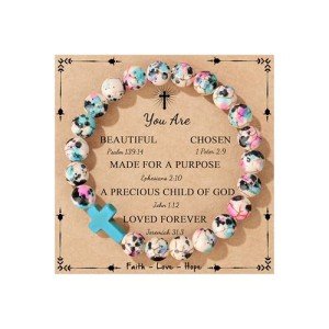 JoycuFF Cross Bracelet for Women Christian Gifts for Her Religious Christmas Easter Catholic Gifts Communion Baptism Christian Confirmation Faith Jewelry Communion Baptism Gifts for Teen