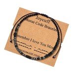 JoycuFF Gifts for Mom Morse Code Bracelet Gifts from Daughter Son Birthday Handmade Weave Secret Message Thanksgiving Day Christmas Jewelry Remember I Love You