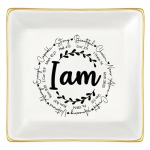 JoycuFF Trinket Dishes for Jewelry Inspirational Gifts for Her Mom Mother Birthday Christmas Gift Jewelry Tray For Rings Necklaces Bracelets Earrings Friend Gifts Women Unique Gifts