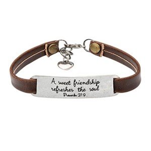 JoycuFF Confirmation Gifts Vintage Bracelet for Women Engraved Bible Verse a Sweet Friendship Refreshes the Soul