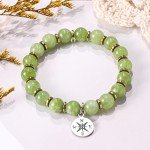 JoycuFF Beaded Bracelets Inspirational Bracelets for Teacher Teacher's Day Unique Compass Bead Stone Gifts To My Teacher from Student Jewelry Light Green