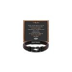 JoycuFF Son Gifts from Mom Dad Braided Leather Bracelet for Men Birthday Christmas Gifts for Son from Mom Dad Mother and Son Bracelet Linked Together Inspirational Gifts to My Son 7.5 Inch