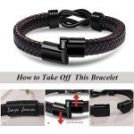 JoycuFF Gifts Anniversaryfor Husband To My Man Mens Birthday Gifts Idea from Wife Braided Leather Bracelets Christmas Gifts for Him Husband Valentine's Day