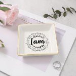 JoycuFF Trinket Dishes for Jewelry Inspirational Gifts for Her Mom Mother Birthday Christmas Gift Jewelry Tray For Rings Necklaces Bracelets Earrings Friend Gifts Women Unique Gifts