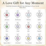 JoycuFF Birthstone Necklaces Gifts for Women Dainty Necklaces Jewelry for Her Love Heart Pendant Necklaces Infinity Jewelry Gifts for Her Birthday Christmas Party