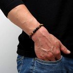 JoycuFF Brother Bracelet Gifts from Sister, Birthday Father's Day Thanksgiving Day Christmas Ideas Gifts for Brother, Adjustable 8mm Mens Tiger Eye Black Matte Agate Bead Bracelets for Him