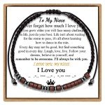 JoycuFF To My Niece Bracelets Unique Gifts from Aunt Birthday Anniversary Valentine's Day Thanksgiving Day Christmas I Love You Morse Code Bracelets