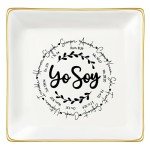 JoycuFF Inspirational Gifts for Women Girl Christian Birthday Thanksgiving Day Ceramic Trinket Dish Tray Christmas Graduation Ring Holder Motivational Gifts for Friends Sister Daughter