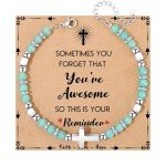 JoycuFF Christmas Birthday Gifts for Women Teen Inspirational Christian Gifts Coross Bracelets Teen Trendy Stuff Gifts for Daughter Granddaughter Sister Niece Jewelry