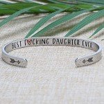 JoycuFF Daughter Gifts from Mom Dad Bracelets for Daughter Women Inspirational Jewelry Encouragement Bangle Stainless Steel Metal Cuff for Daughter