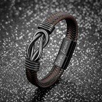 JoycuFF Gifts for Men Leather Bracelet for Men To My Man Boyfriend Husband Lettering Love You Forever Gifts for Him Christmas Anniversary Birthday Valentine's Day Promise Thank You Gifts 8.5inches