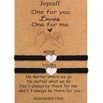 JoycuFF Valentine's Day Gifts for Boyfriend Girlfriend Wife Husband Fiancee Adjustable Initial Charms B&M 2pcs Matching Bracelets for Couples