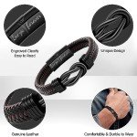JoycuFF Gifts for Men Leather Bracelet for Men To My Man Boyfriend Husband Lettering Love You Forever Gifts for Him Christmas Anniversary Birthday Valentine's Day Promise Thank You Gifts 8.5inches
