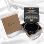 JoycuFF Gifts for Men Leather Bracelet for Men To My Man Boyfriend Husband Lettering Love You Forever Gifts for Him Christmas Anniversary Birthday Valentine's Day Promise Thank You Gifts 8.5inches