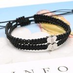 JoycuFF Valentine's Day Gifts for Boyfriend Girlfriend Wife Husband Fiancee Adjustable Initial Charms B&M 2pcs Matching Bracelets for Couples
