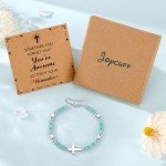 JoycuFF Christmas Birthday Gifts for Women Teen Inspirational Christian Gifts Coross Bracelets Teen Trendy Stuff Gifts for Daughter Granddaughter Sister Niece Jewelry
