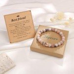 Friendship Gifts For Women Friends Pink Jasper Bracelets Birthday Gifts For Friends Female Ideas Friend Gifts For Women Cool Gifts For Female Friends Christmas Best Friend Birthday Gifts For Women