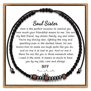 JoycuFF Sister Bracelet Gifts from Sister BFF Morse Code Bracelets for Soul Sister Inspirational Bracelet for Women Funny Unique Best Friends Birthday Christmas Mothers Day Friendship Anniversary