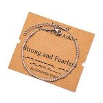 JoycuFF Motivational Morse Code Anklets for Women Inspirational Encouragement Christmas Birthday Graduation Gifts for Her Daughter Wife Girlfriend Secret Message Jewelry Strong And Fearless