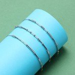 JoycuFF Motivational Morse Code Anklets for Women Inspirational Encouragement Christmas Birthday Graduation Gifts for Her Daughter Wife Girlfriend Secret Message Jewelry Strong And Fearless